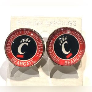 Uni of Cincinnati se20 Bearcats Snap earrings studs College sports